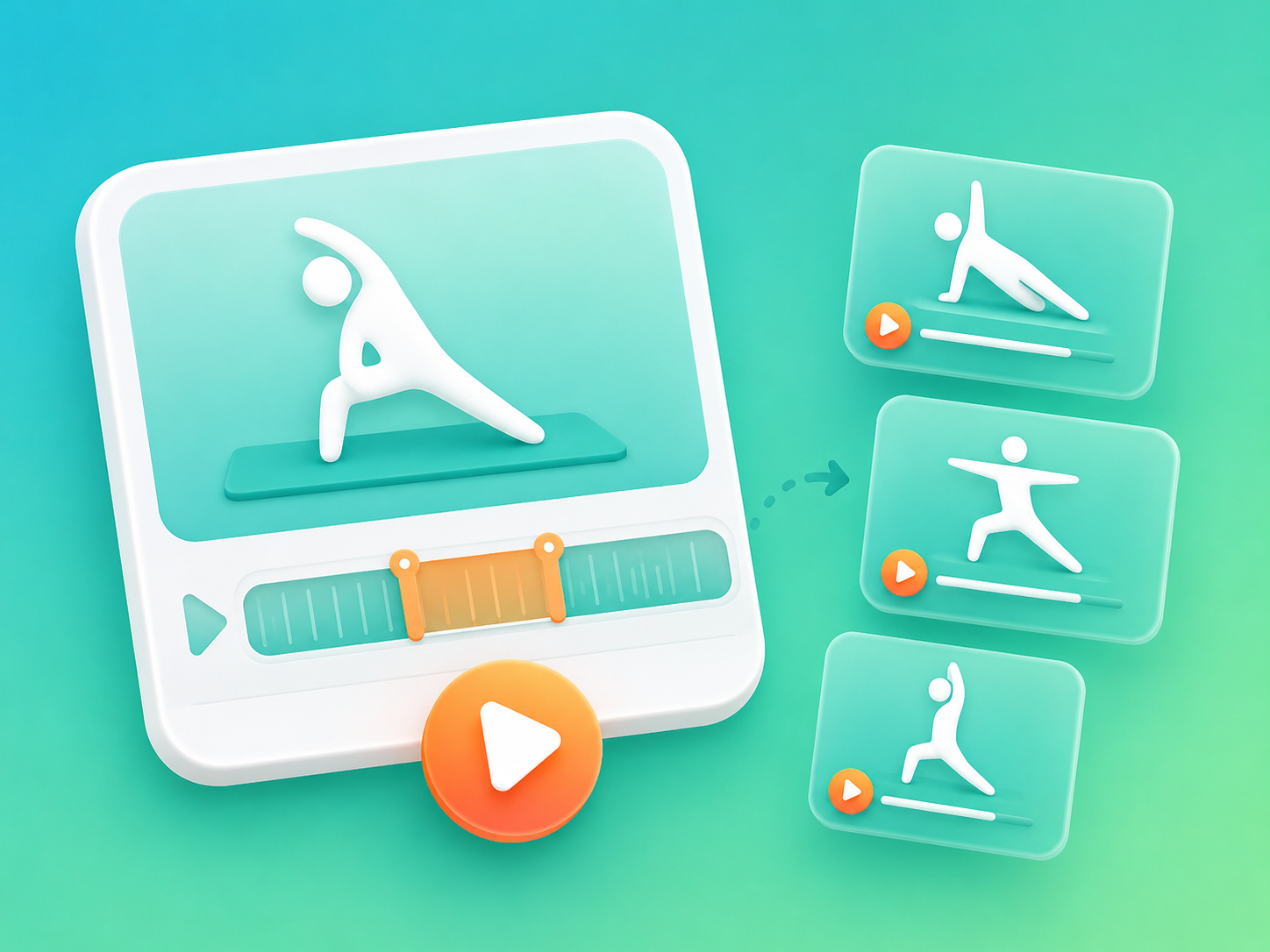 Mark a start and end point around one exercise to turn a clip into a reusable library entry